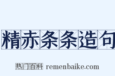 精赤条条造句是什么意思的图片